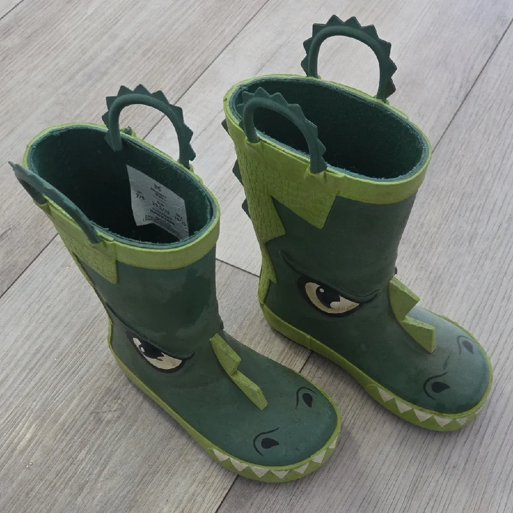 Green Dinosaur Rain Boots for Kids